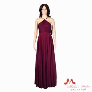Lulu’s Burgundy Floor Length Formal Gown Large